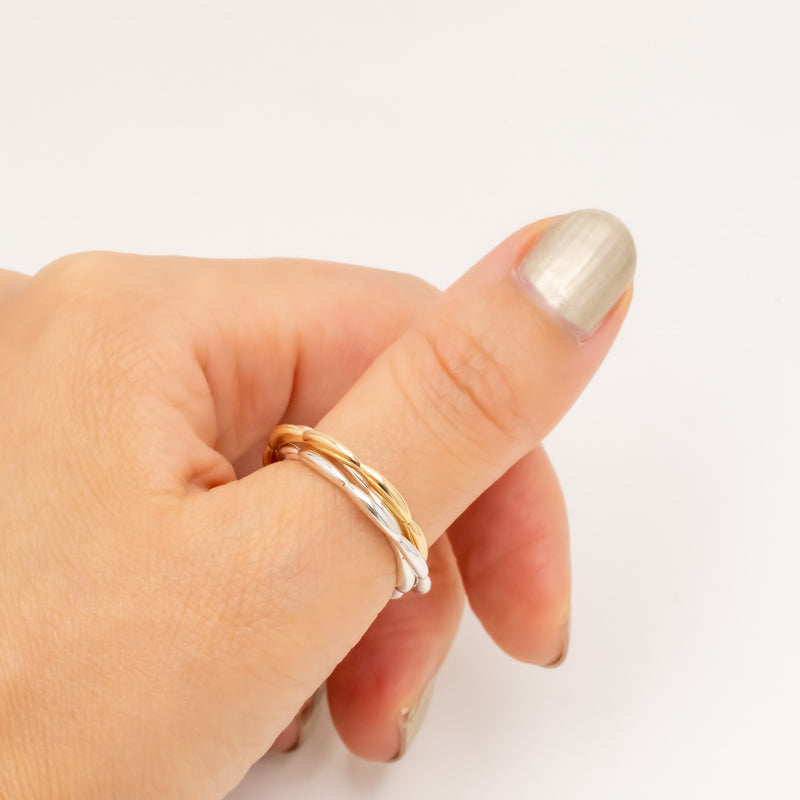 La liaison Ripple Ring Silver&Gold