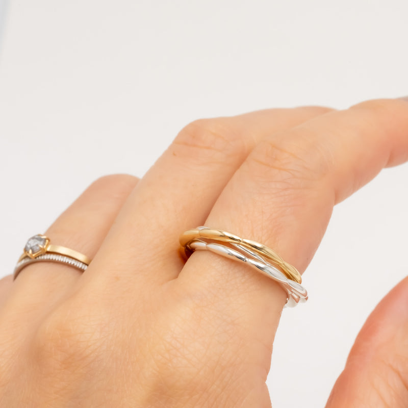 La liaison Ripple Ring Silver&Gold