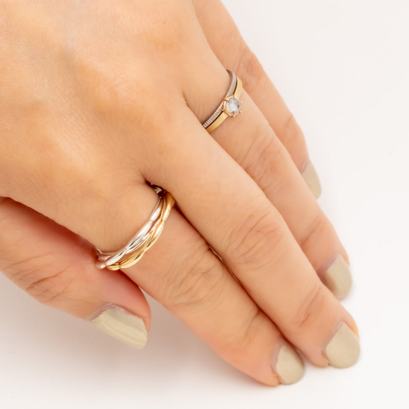 La liaison Ripple Ring Silver&Gold