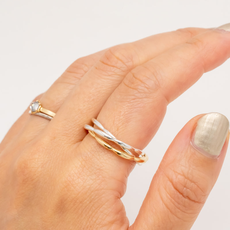 La liaison Ripple Ring Silver&Gold