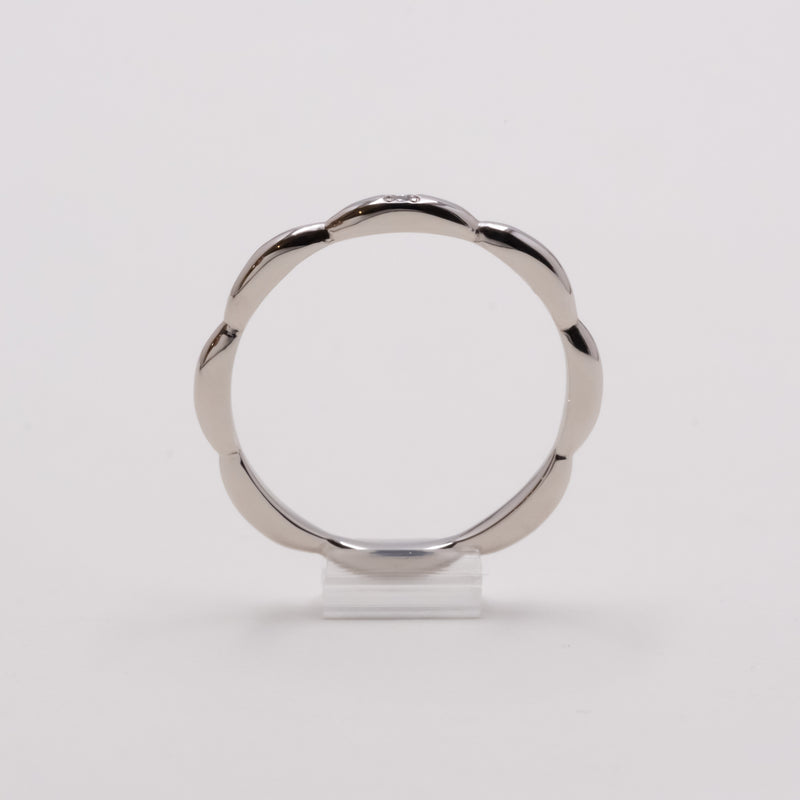 Ripple Ring with diamond Platinum