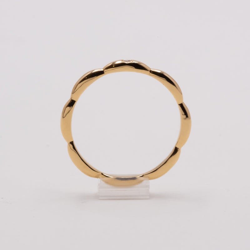 Ripple Ring with Diamond YG