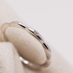 Ripple Ring with diamond Platinum