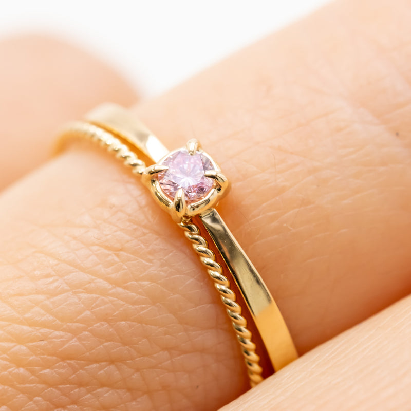 Pink Diamond Butterfly Ring