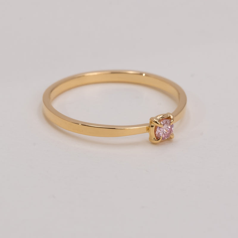 Pink Diamond Butterfly Ring