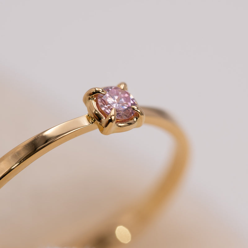 Pink Diamond Butterfly Ring