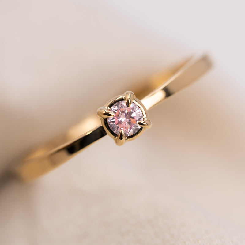 Pink Diamond Butterfly Ring