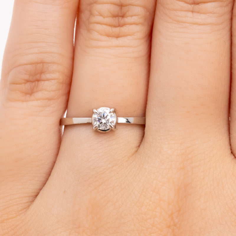 Butterfly Diamond Ring Round Brilliant Cut