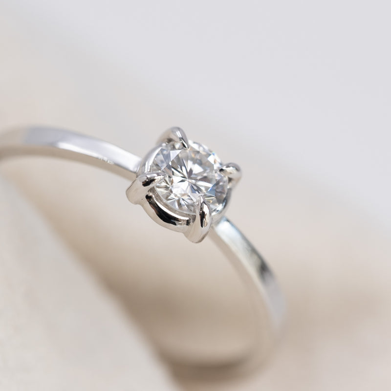 Butterfly Diamond Ring Round Brilliant Cut