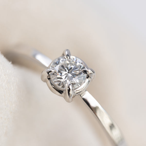Butterfly Diamond Ring Round Brilliant Cut