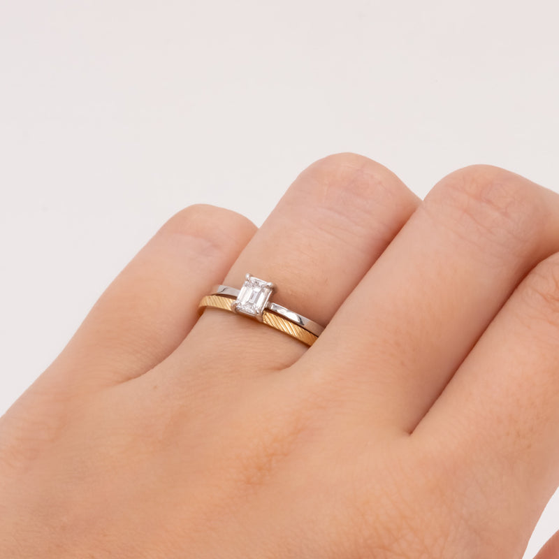 Butterfly Diamond Ring Emerald Cut