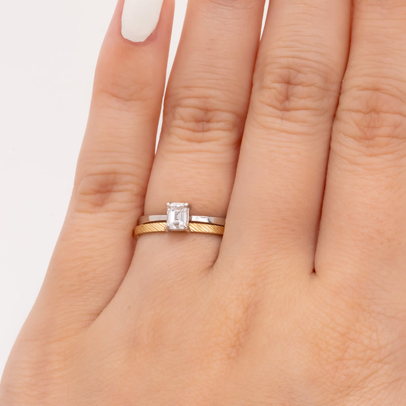 Butterfly Diamond Ring Emerald Cut
