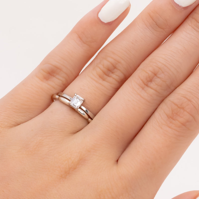Butterfly Diamond Ring Emerald Cut