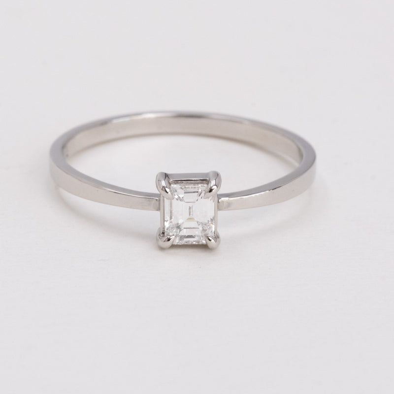 Butterfly Diamond Ring Emerald Cut