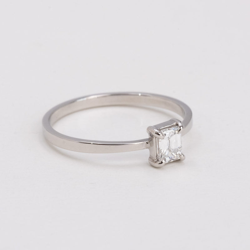 Butterfly Diamond Ring Emerald Cut
