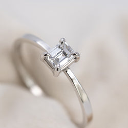 Butterfly Diamond Ring Emerald Cut