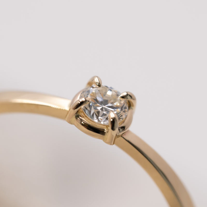 Butterfly Diamond Ring Round Brilliant Cut