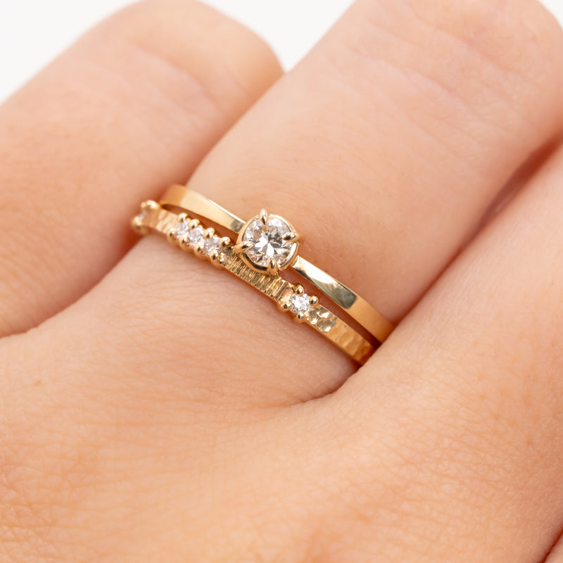 Butterfly Diamond Ring Round Brilliant Cut