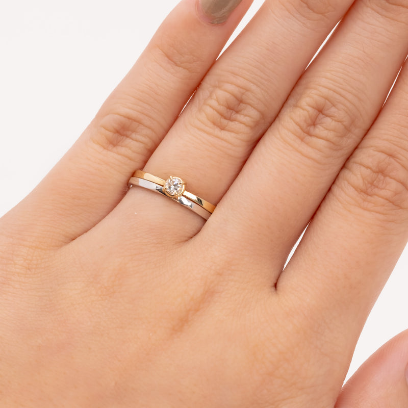Butterfly Diamond Ring Round Brilliant Cut