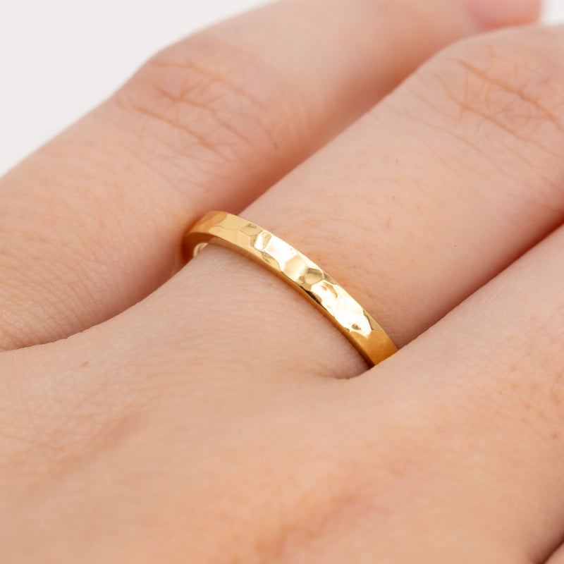 Hammered Square Ring 2mm