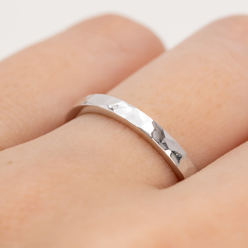 Hammered Square Ring 2mm