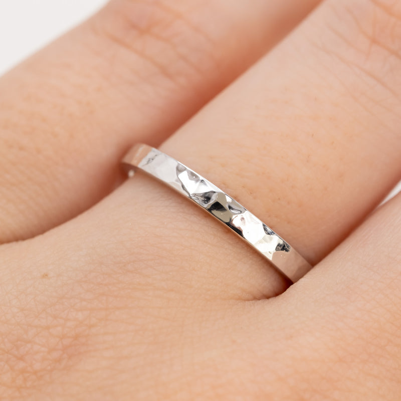 Hammered Square Ring 2mm