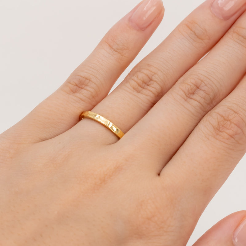 Hammered Square Ring 2mm