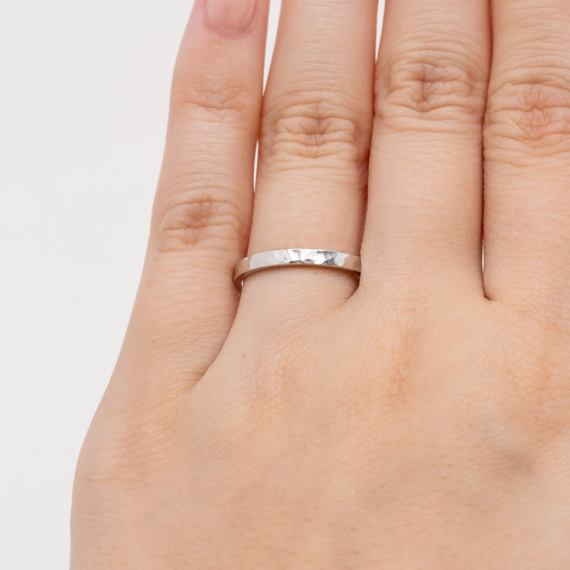 Hammered Square Ring 2mm