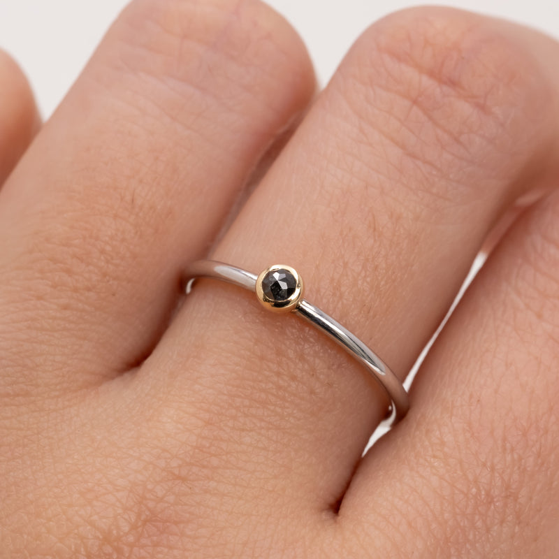 DUAL RING｜ブラックダイヤモンド K14×シルバーリング – lily & co.