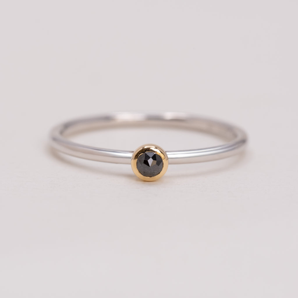 DUAL RING｜ブラックダイヤモンド K14×シルバーリング – lily & co.