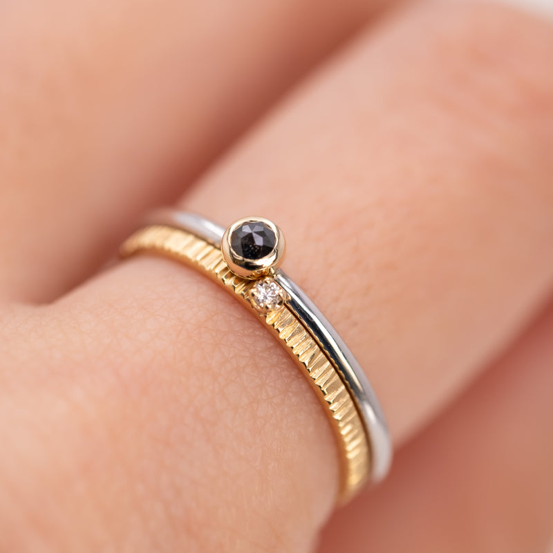 DUAL RING｜ブラックダイヤモンド K14×シルバーリング – lily & co.