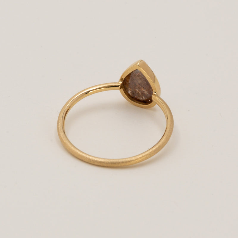 Cherry Brown Drop Diamond Ring