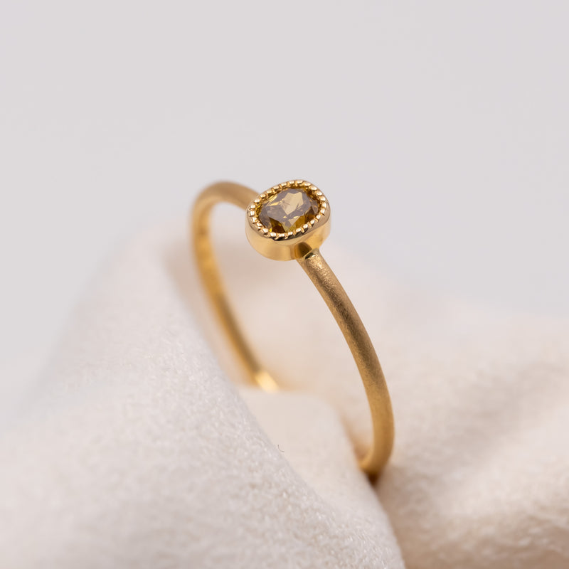 Brown sugar diamond oval ring