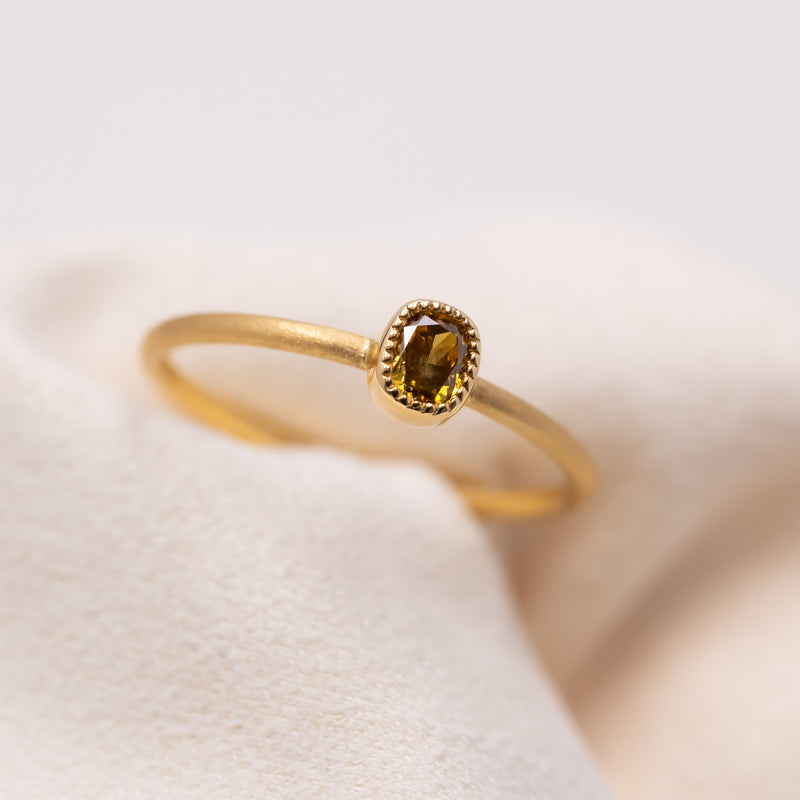 Brown sugar diamond oval ring