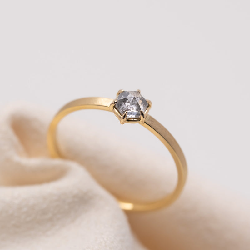 Stella hexagon diamond ring