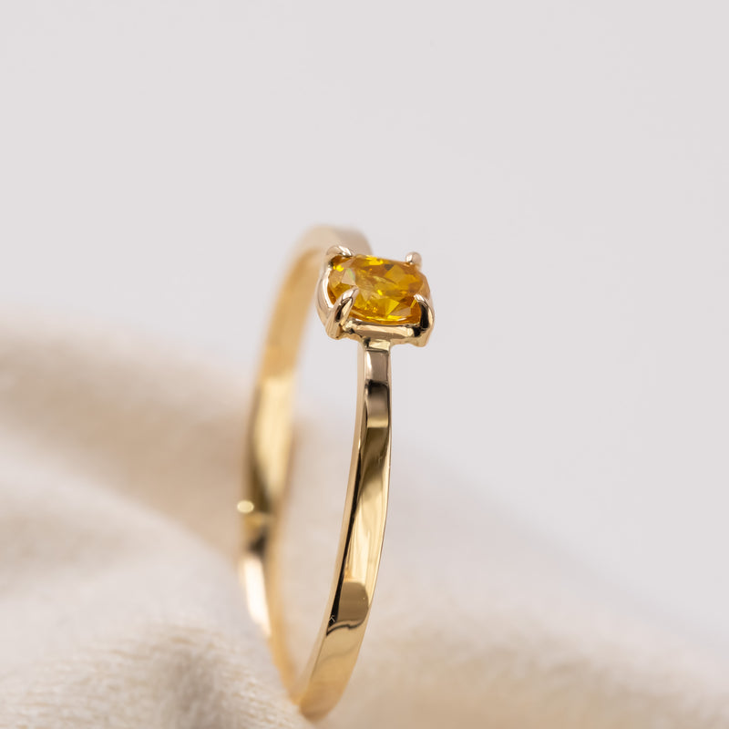 Butterfly Orange Oval Diamond Ring