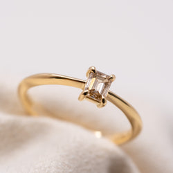 Champagne Emerald cut Diamond Ring