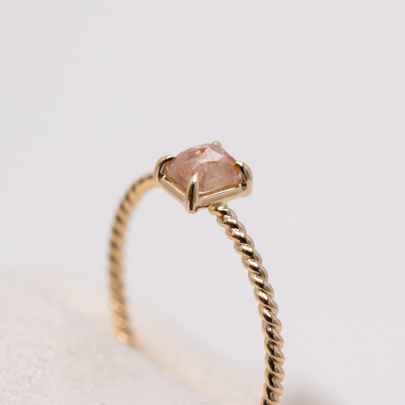 Candy Pink Square Diamond Ring