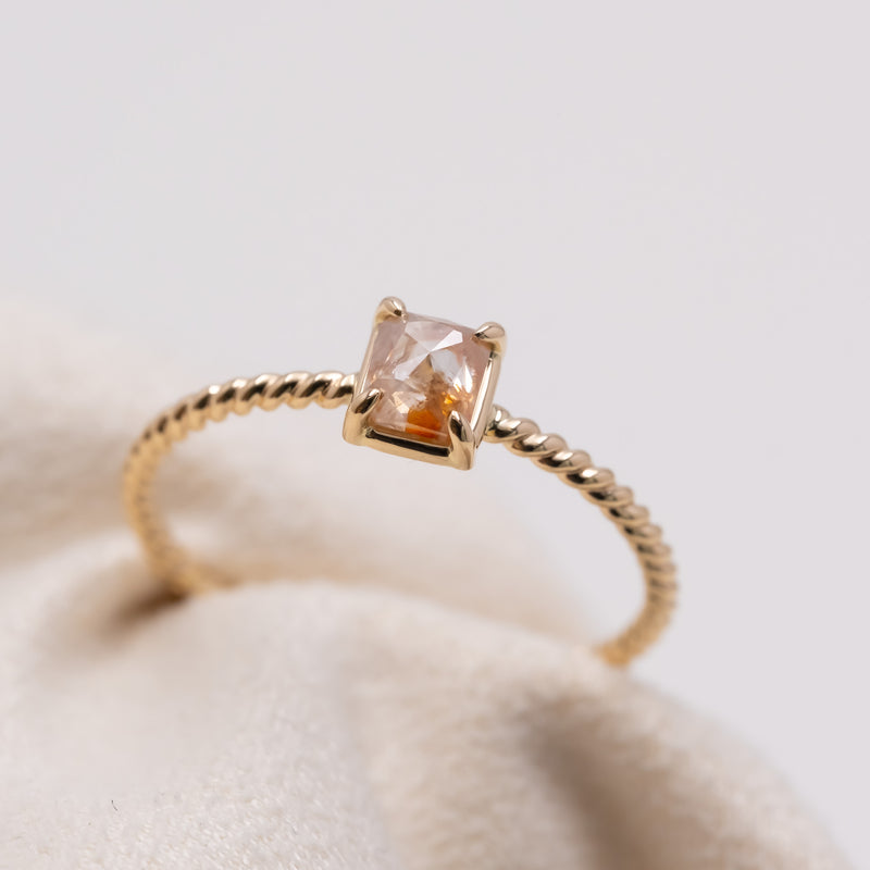 Candy Pink Square Diamond Ring