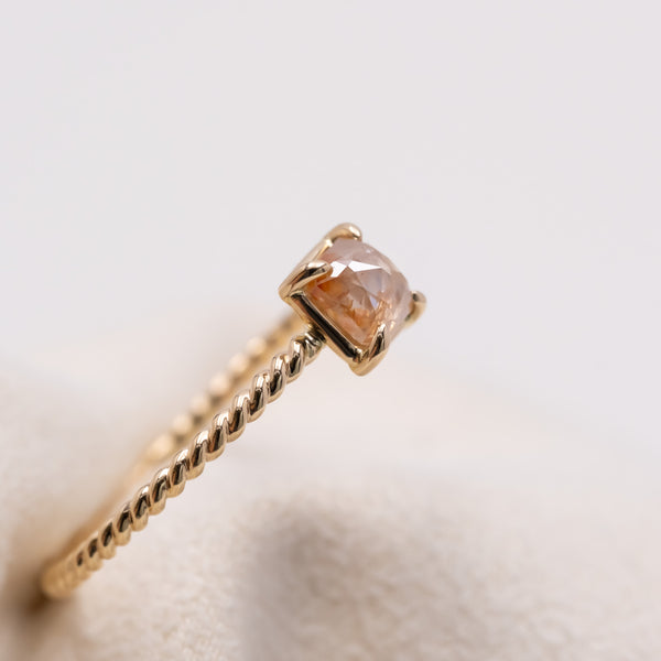 Candy Pink Square Diamond Ring