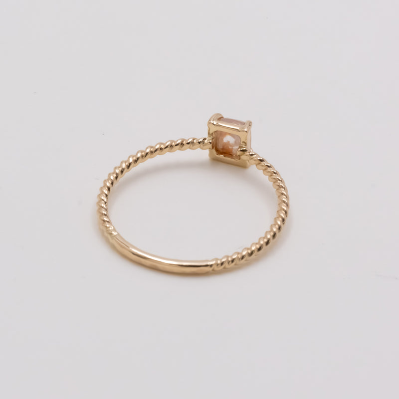 Candy Pink Square Diamond Ring