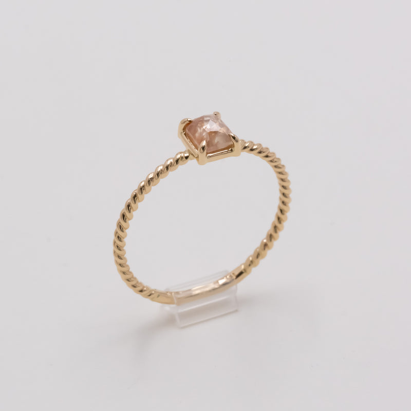 Candy Pink Square Diamond Ring