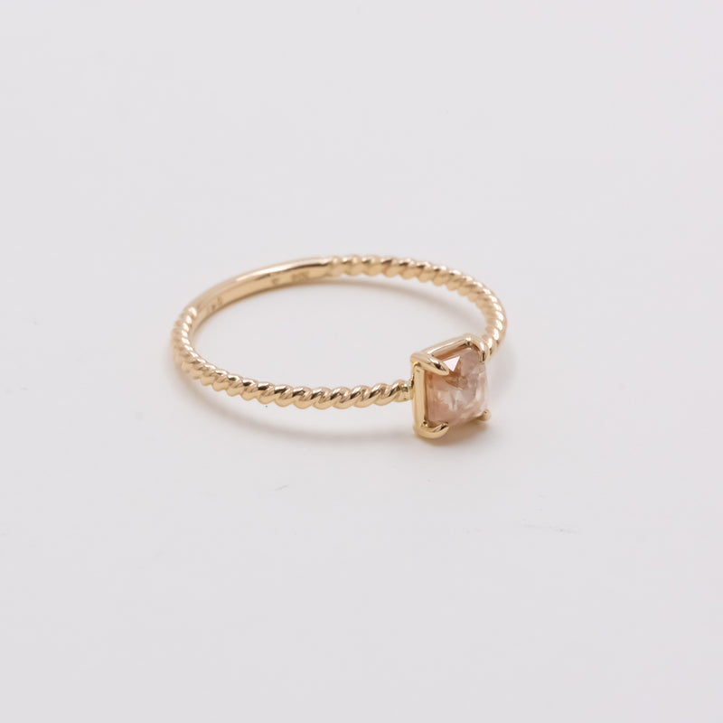 Candy Pink Square Diamond Ring