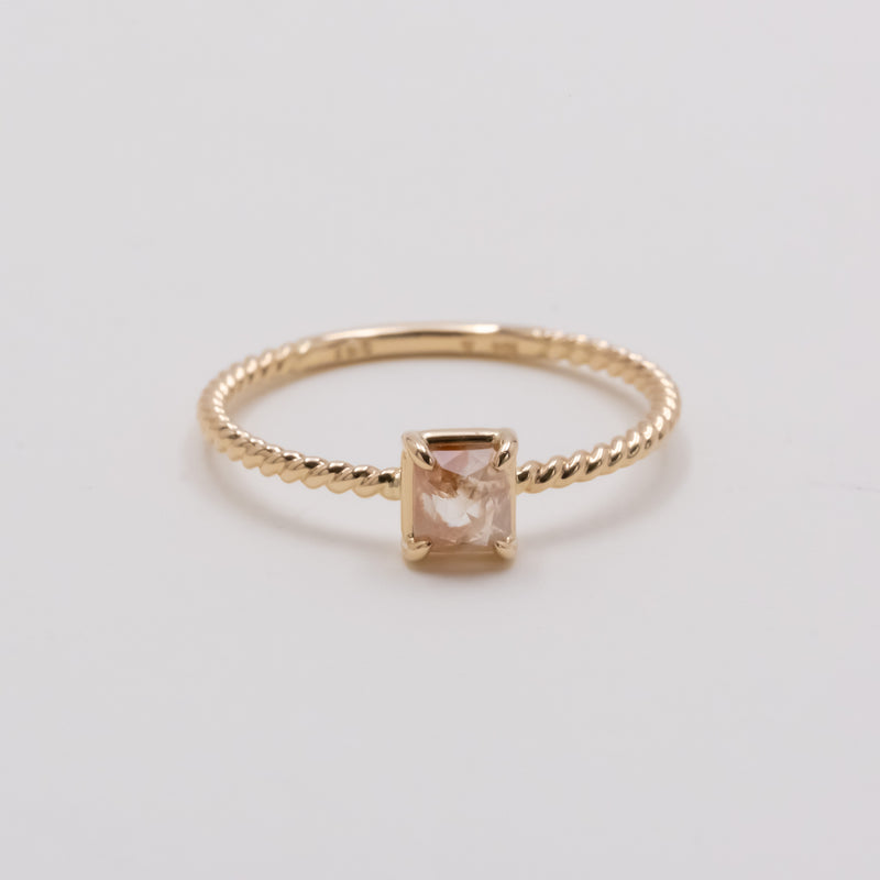 Candy Pink Square Diamond Ring