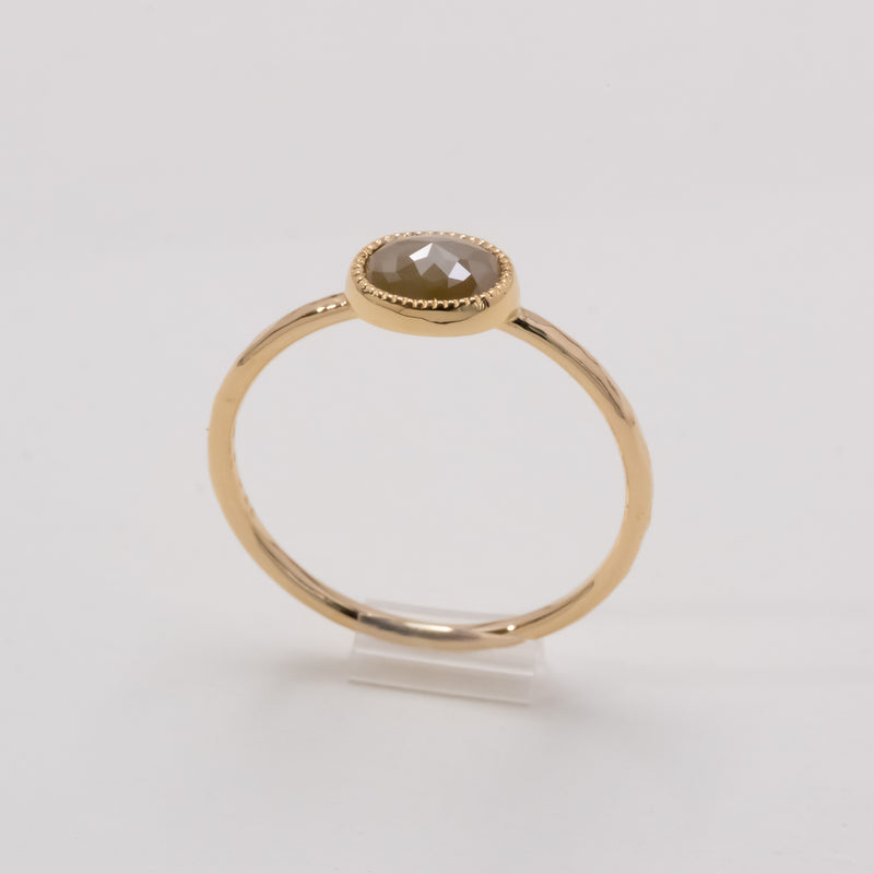 Milk tea beige diamond Ring