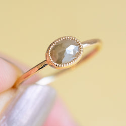 Milk tea beige diamond Ring