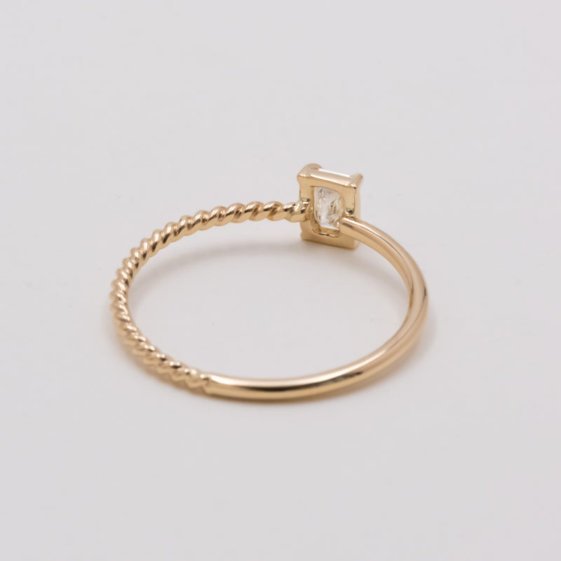 Emerald cut diamond harmony ring