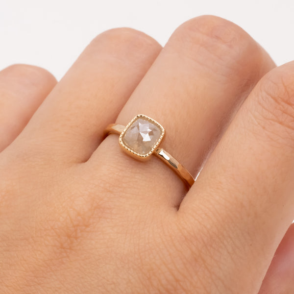 Peach Sand Diamond Ring