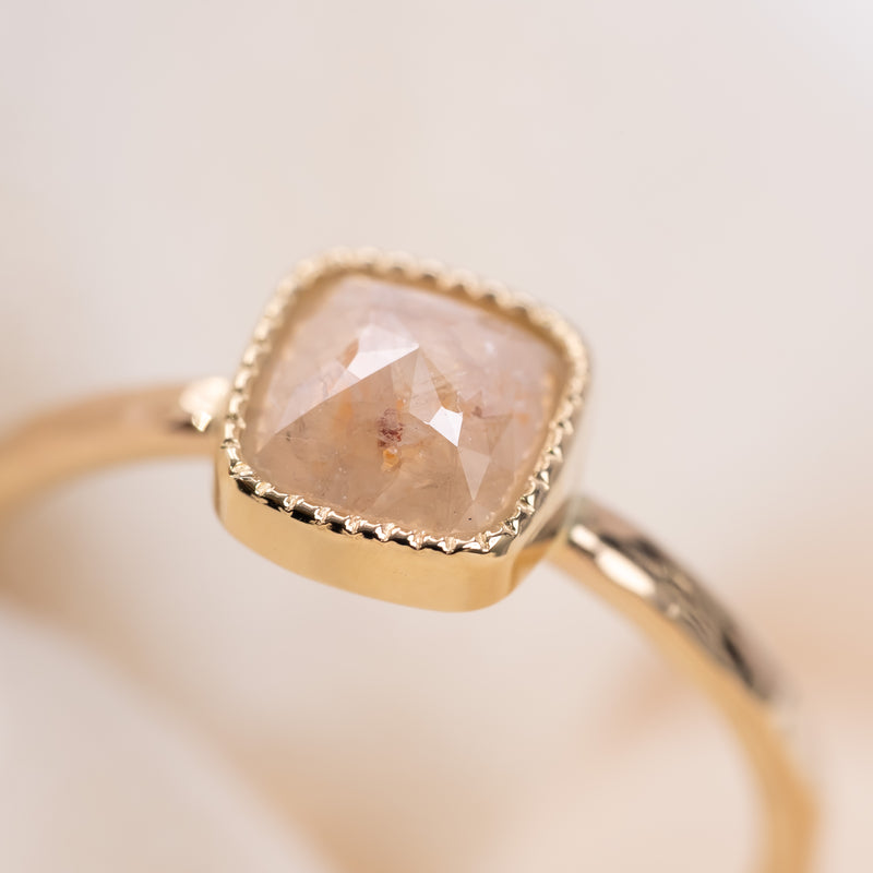 Peach Sand Diamond Ring