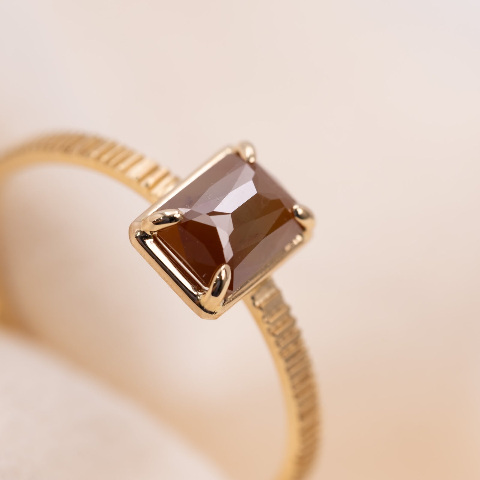 Milk Caramel Diamond Ring 14KYG – lily & co